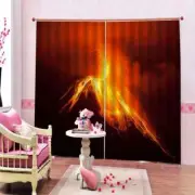 Red Volcano Eruption Printing 3D Blockout Curtains Fabric Window Home Decor