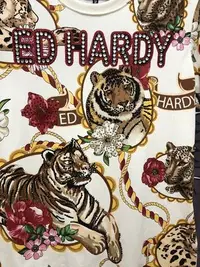 在飛比找Yahoo!奇摩拍賣優惠-亞軒潮店 潮款現出Ed Hardy 2021新款印花燙鉆老虎