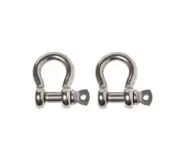 2x Marine Bow Shackle 6mm 1/4" 316 Stainless Steel Boat Rigging Paracord D-Ring