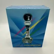 Crystal Rotary Stand Blinking Color Lights Plug In Clear Base New