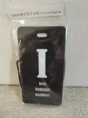 Inventive Travelware " I Love Baggage Handlers" Black Luggage Tag