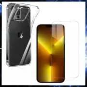 For APPLE IPHONE 13 PRO CLEAR CASE + TEMPERED GLASS SCREEN PROTECTOR SHOCKPROOF