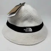 The North Face Bucket Hat Size L/XL White Dune Cragmont Fleece Unisex Cap NEW