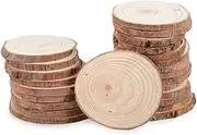 24 pcs Small Pine Wood Slices, Mini Round Wood Slices (5-7cm) for Art Painting DIY Christmas Decoration Rustic Wedding Decoration