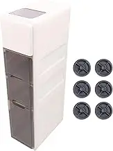 Slim Plastic Storage Cabinet Drawer Style Multifunctional Storage Box with Wheels for Rice Food (FuchookyXAbMoj5-13)