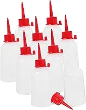 Uonlytech 10pcs Plastic Bottle Tip Dispense Crafting Clear Bottles Spout Glue Leakproof for Precision Container Dropper Crafts Dispenser Tips Paint Ca Adhesive Reusable Mixing Clear Ldpe Red