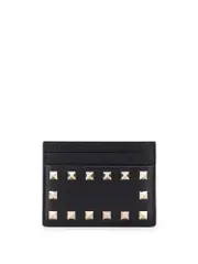 [Valentino Garavani] Valentino Garavani-Rockstud Leather Cardholder-Donna OS