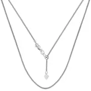 14k White Gold Adjustable Popcorn Link Chain Necklace, 1.3mm, 22"