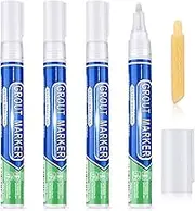 Grout Wall Pen Tile Paint Markers Grout Repair Sealer Pen for Bathrooms Kitchen Porch Patio Repair Refresh(4,White)