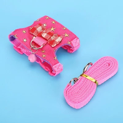 S Small Animal Walking Harness Vest Leash Set Outdoor Chest Strap For Ferret