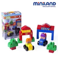 在飛比找momo購物網優惠-【西班牙Miniland】模擬城市積木組44入-警察局(大顆