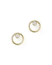 Zoe Chicco 14K Yellow Gold Paris Small Circle Diamond Earrings