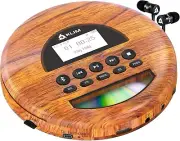 Nomad Wood - Portable CD Player Walkman + Long-Lasting Battery - Includes Headph