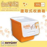 在飛比找蝦皮商城優惠-dayneeds白爛貓直取式大口收納箱30L【二入組】收納箱