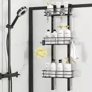 Shower Caddy Shelf over Door with 4 Hooks Rustproof Bathroom Kitchen Storage Bas