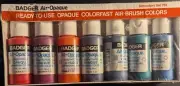 Badger Air-Opaque Primary Set 702 Colorfast Air Brush Colors Sealed Package