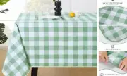 Rectangle Vinyl Tablecloth, 100% Waterproof Buffalo Square 54 x 54" Green