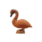 A.FRESCO Cast Iron Goose Head Down Garden Statue Ornament Decor 32x30cm Rust
