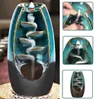 Smoke Backflow Mountain Waterfall Ceramic Incense Burner Holder 110 Cones