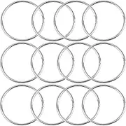 12Pcs Macrame Hoops Ring, BetterJonny 5 Inch Metal Craft Rings Hoops Silver Dream Catcher Rings Wreath Hoop Rings for Home Decorations DIY Crafts and Wall Hanging Crafts