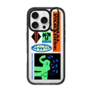iPhone 16 Pro Impact Ring Stand Case MagSafe Compatible Animal Paradise no.8 elephant