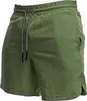 [JEShifangjiusu] Men's 5-Point Muscle Fitness Shorts Quick-Drying Shorts for Running in Summer Drawstring Solid Color Daily Shorts