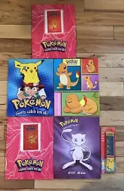 ❤️6 Lot- 1999 Nintendo Pokemon Folder Holographic Pikachu & pencil set