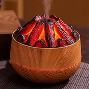 Indoor Desktop Simulation 3D Wood Charcoal Humidifier, 300ml, Home Use, Intelligent Ultrasonic Aromatherapy Oil Diffuser Water Mist Humidifier
