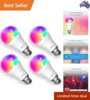 Smart Wi-Fi LED Bulb, E27 Light Bulb, Multiple Colors, RGBCW, 60W Equivalent,...