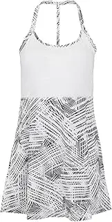 [Fila] Women`s Foul Line Halter Tennis Dress White and Fiji Palm