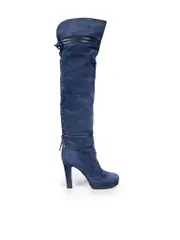 Blue Suede Over the Knee Boots