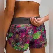 NWT Lululemon Speed Up Lowrise Lined Shorts 2.5" *Vivid Floral Tone /graphite 10