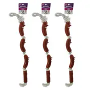 3x Paws & Claws 60cm Sausage Chain Of 4 Snags Pet Outdoor Interactive Toy Dog
