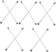 [SHERCHPRY] 5sets Black Thin Tie Collar Rhinestone Pearl Pin Mens Shirt Accessory 2pcs*5