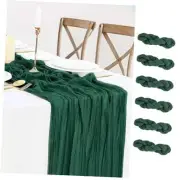 6 Pack Cheesecloth Table Runner 10FT Gauze Green 10ft x 6pcs Emerald Green