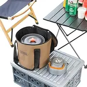 Storage Camping Pot, Portable Oxford Storage Bag, Large Zip Bag with Carry Handle, Round Cooking Container with Durable Shell for Outdoor Adventures, Travel Area, Cooking Kits and Location
