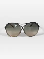 Brown Round Frame Gradient Sunglasses