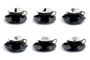 Grace Teaware 6 Assorted Halloween Tea Cup and Saucer Sets - Ver. B