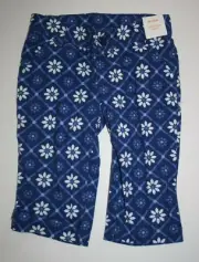 New Gymboree Girls 3 year Blue with White & Light Blue Floral Print Pants Capri
