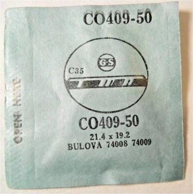 GS CO409-50 Watch Crystal Fit Bulova 74008 - 74009 - 21.4 x 19.2 mm Replacement