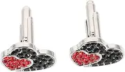 [MOBUTOFU] 2pcs Heart-shaped Rhinestone Cufflinks for Women Fashionable Metal Shirt Studs Stylish Decorative Buttons for Business Outfits