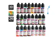 Vivva 26pcs Color Alcohol-Based Ink Diffusion Epoxy Resin Pigment Kit Liquid Dye