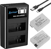 Artman Upgraded LP-E8 Battery and USB LCD Dual Charger Kit for Canon EOS Rebel T2i T3i T4i T5i, EOS Kiss X4 X5 X6 X7i, EOS 550D 600D 650D 700D, LC-E8E Digital Camera (2-Pack, 1800mAh)