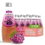 Pardesi Basil Seed Drink Red Grape Flavor 290ml 9.8 Fl Oz | Pack of 12 (117.6...