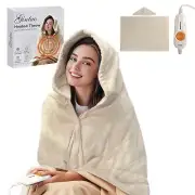 Gintao Wearable Heated Blanket Throw,Double Flannel Electric Blanket with 3 H...