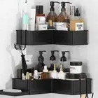 Shower Corner Caddy Rustproof Organizer Durable Adhesive Rack 4 Movable Hook
