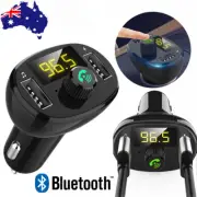 Dual USB Bluetooth 5.0 FM Transmitter Wireless Car Charger Radio Kit MP3 Player