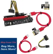 PCIE GPU Riser Latest V009S 6 PIN + MOLEX GPU Mining ETH USB - Ship From USA