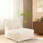 Bean Bag Chair Cozy Lazy Sofa Inflatable Floor Beanbags Filled for Bedroom White