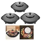 Electric Grill with Hot Pot Barbecue Griddle Korean BBQ for Indoor Camping